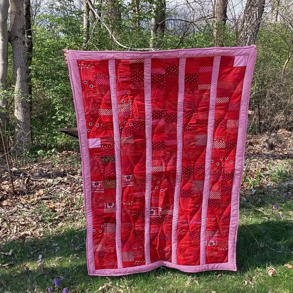 NWT Hand Crafted “Red Coins” Quilt